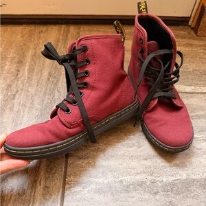 Red Lace-Up Boots